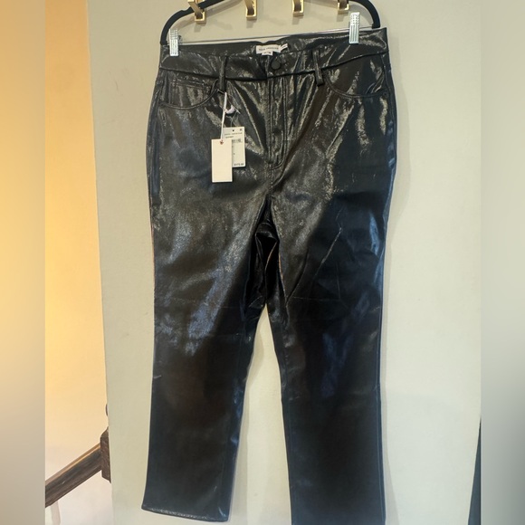 NWT Good American Good Curve Straight Vinyl Pants – Size 14/32 - Picture 3 of 13